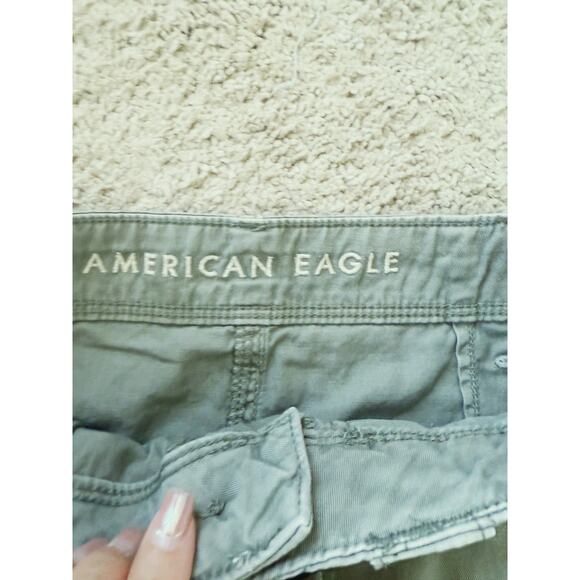 American Eagle High Rise A-Line Cargo Skirt Khaki 0 Grunge Gorpcore Utility Army - Picture 7 of 9